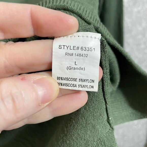 French Quarter Women's Minimalist Olive Green Sweater - Size Large - Raglan - Picture 5 of 6